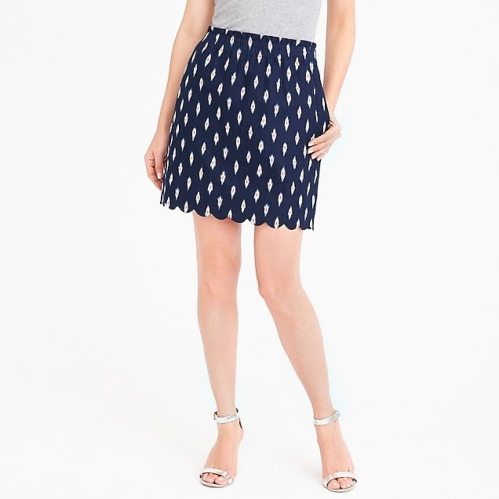 J. Crew Scalloped Trim Elastic Band Mini Skirt